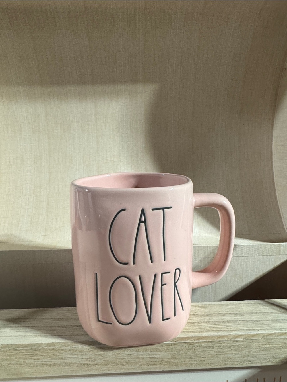 Rae Dunn Pink "CAT LOVER" Ceramic Mug